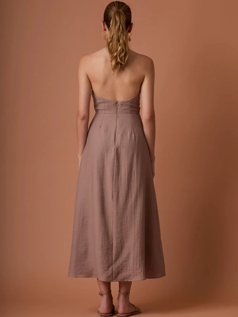 Vestido Largo Bianca Camel