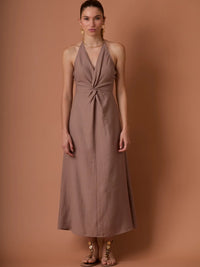 Vestido Largo Bianca Camel