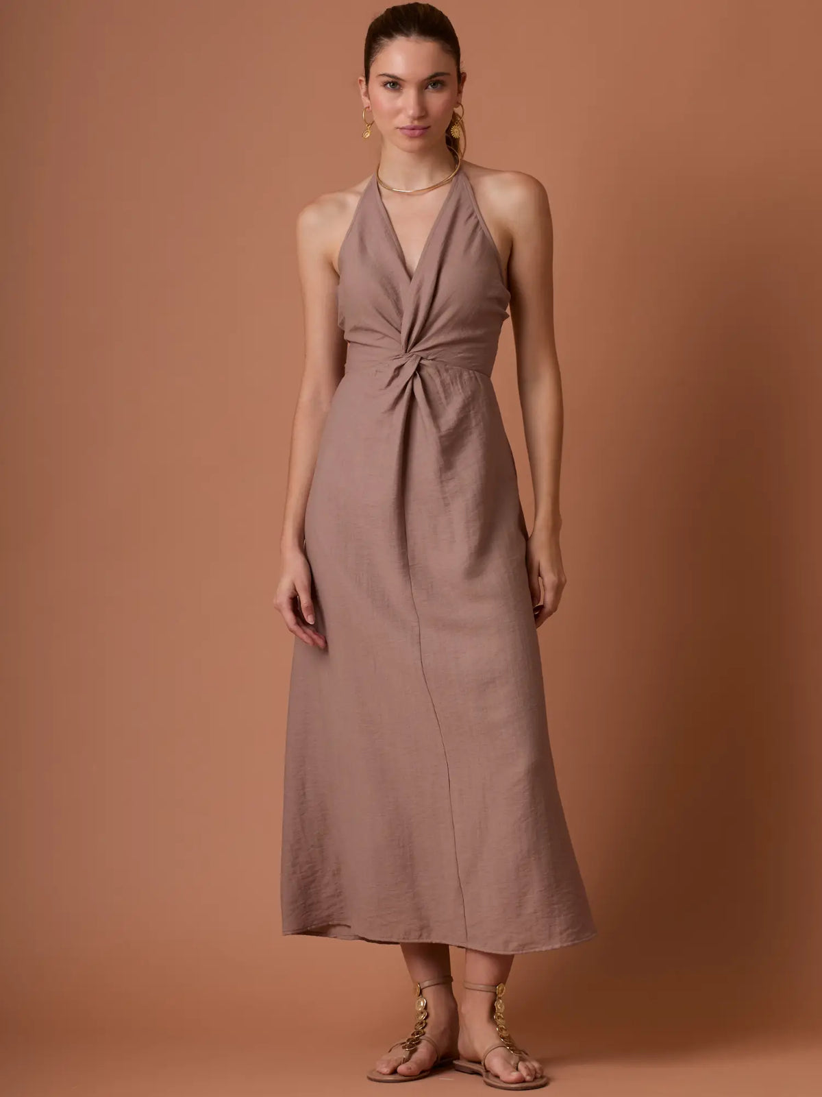 Vestido Largo Bianca Camel