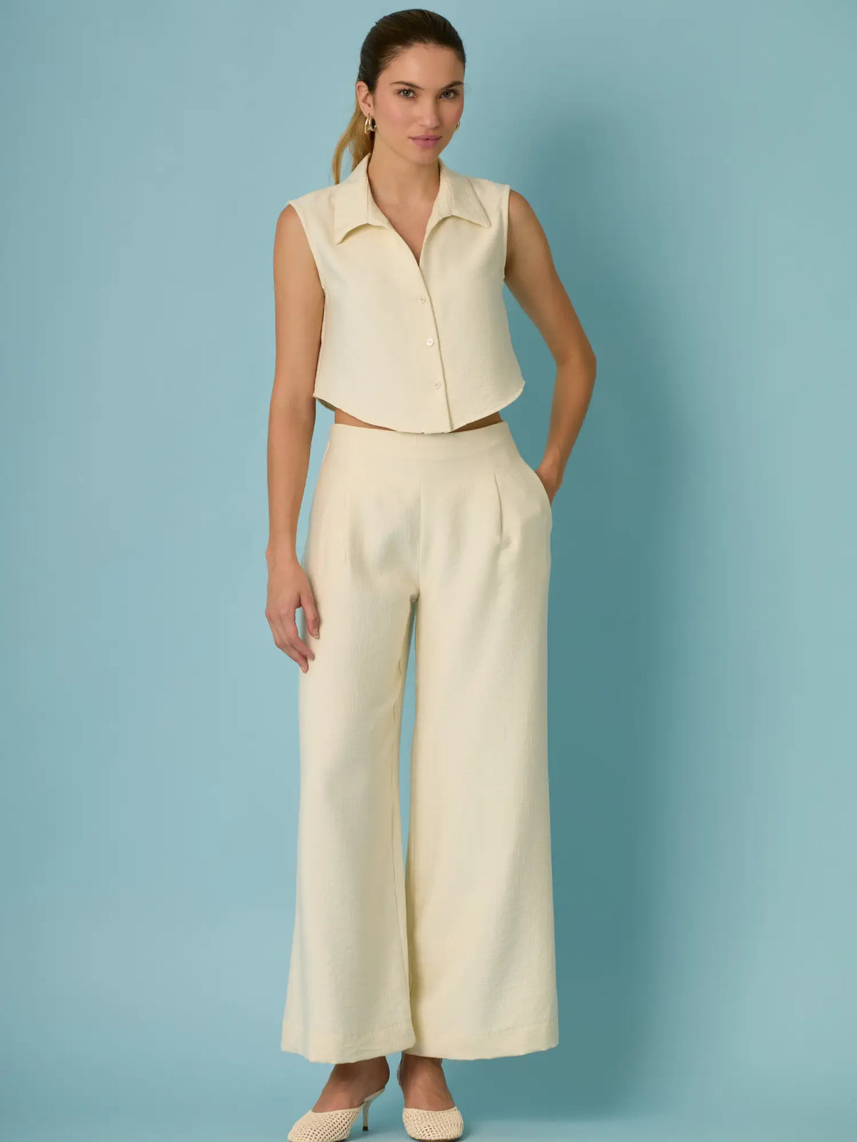 Pantalon Largo Ameliana Vainilla