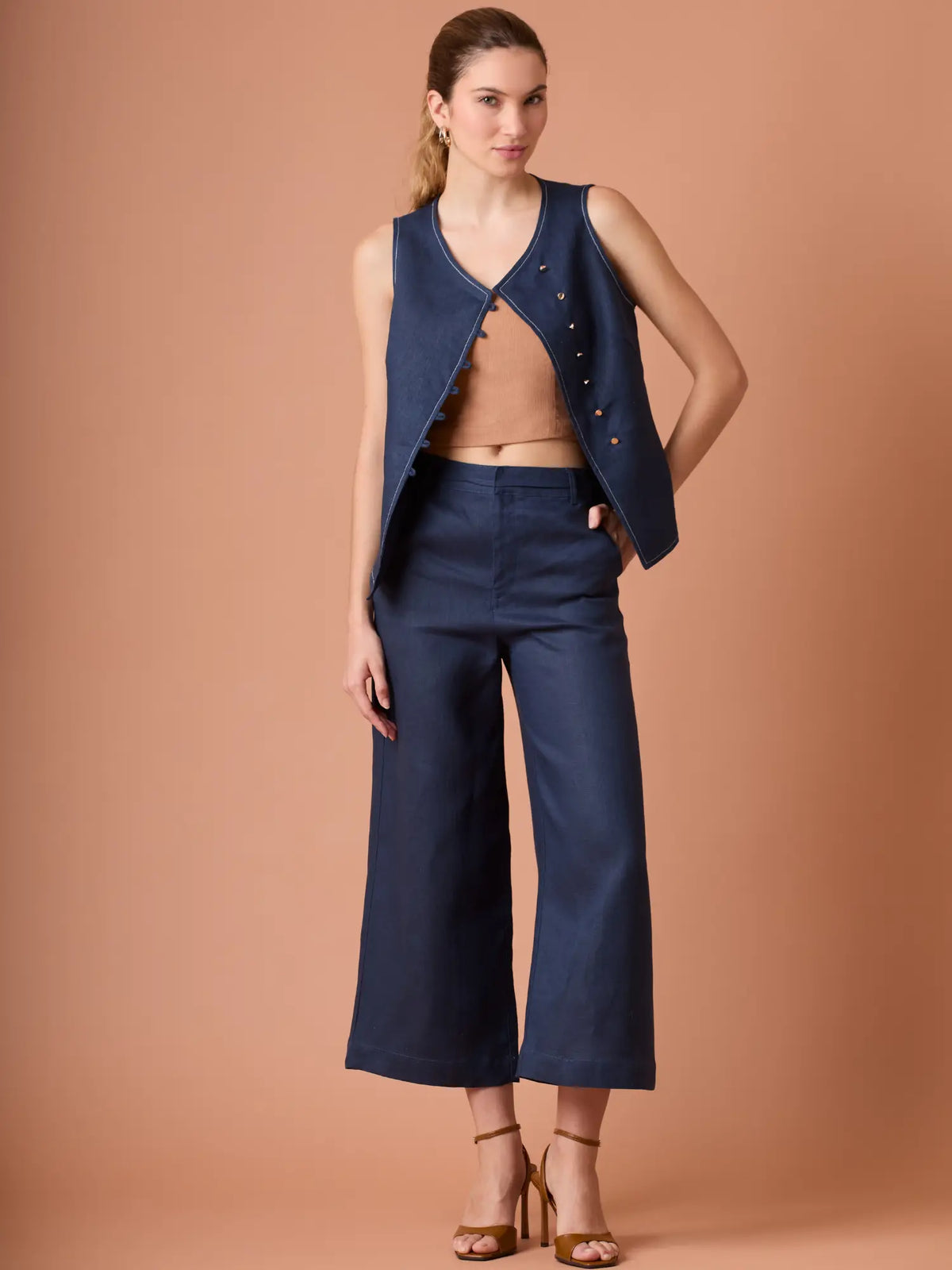Pantalon Largo Dama Navy