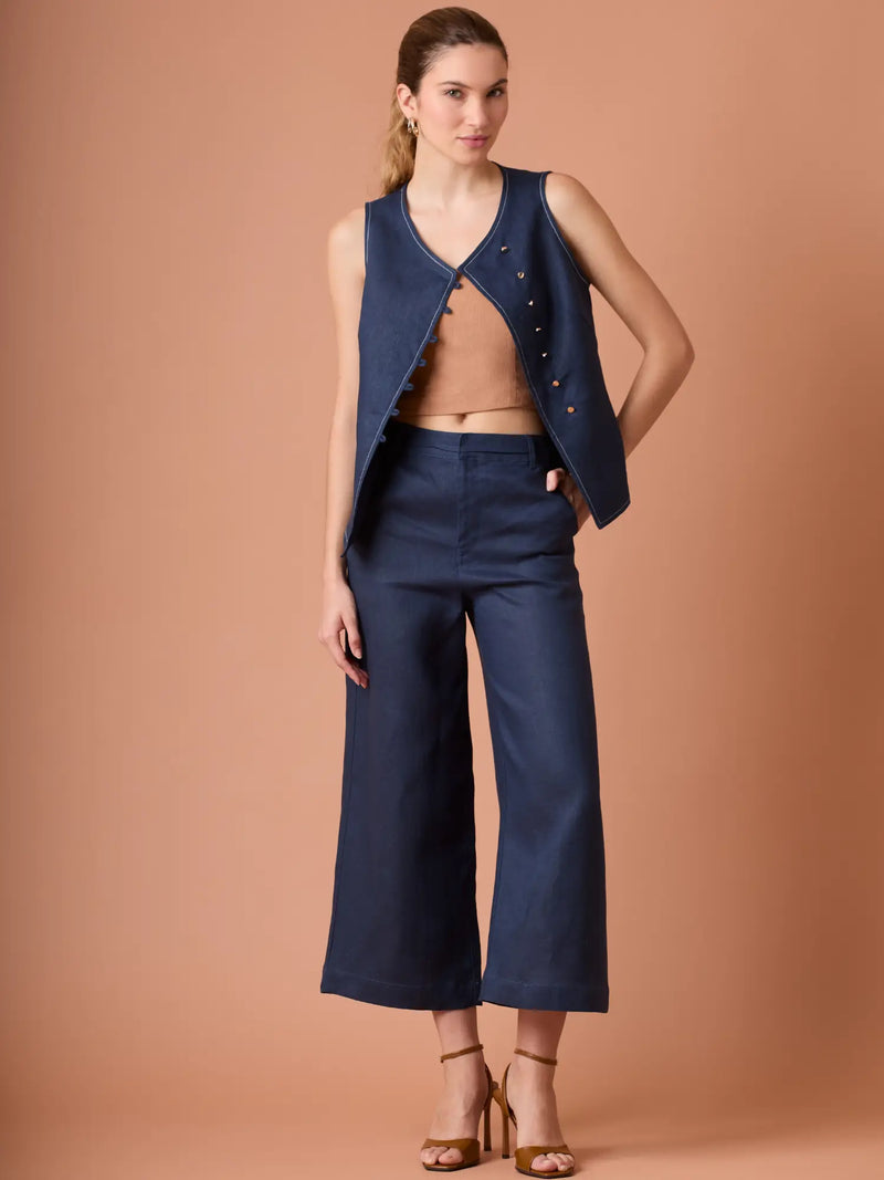 Pantalon Largo Dama Navy