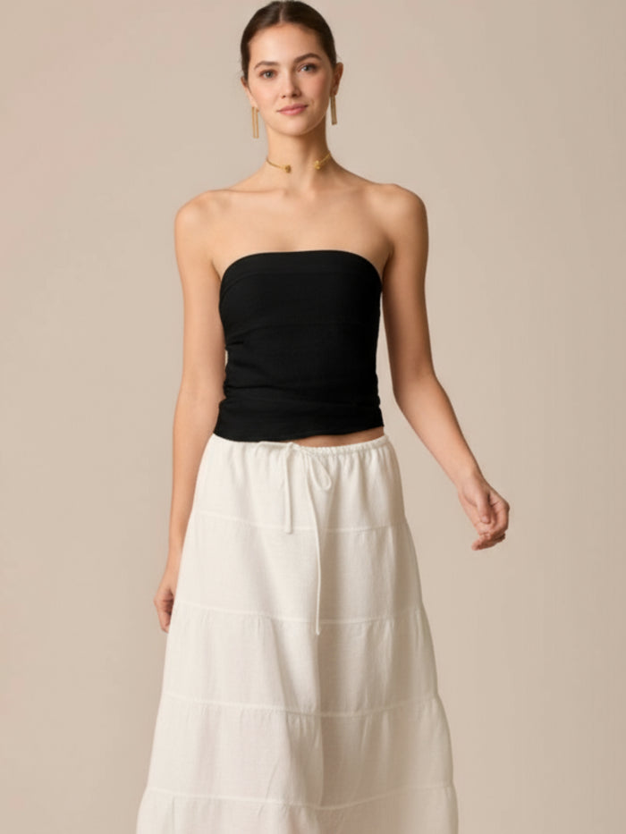 Blusa Strappless Solgy Negro