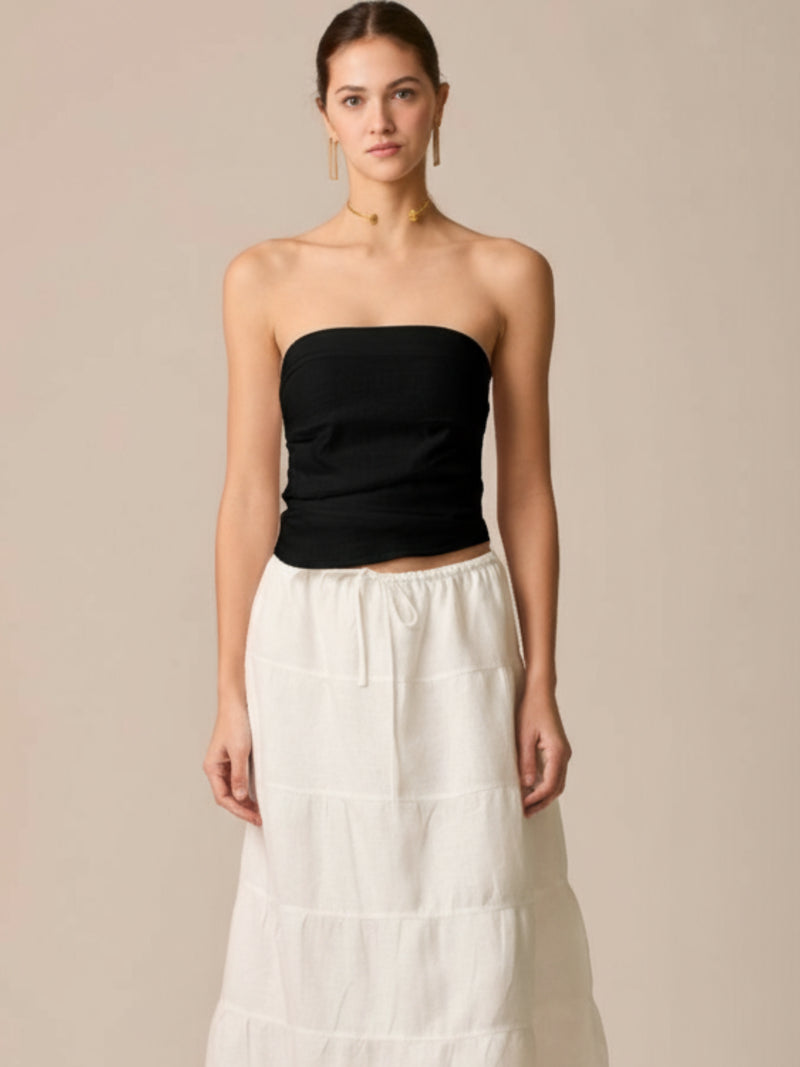 Blusa Strappless Solgy Negro