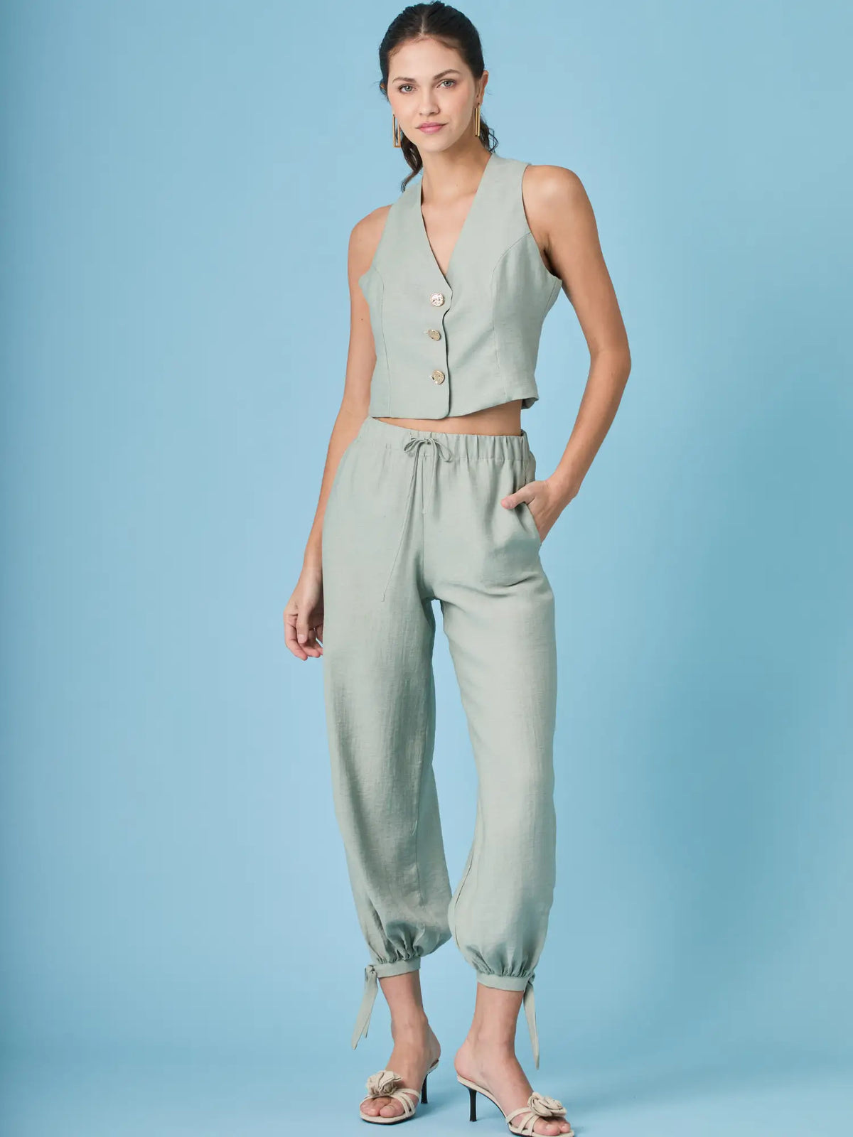 Pantalon Largo Aishani Verde