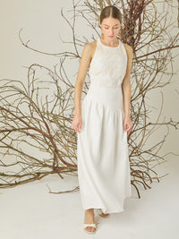 Vestido Largo Arandany Blanco