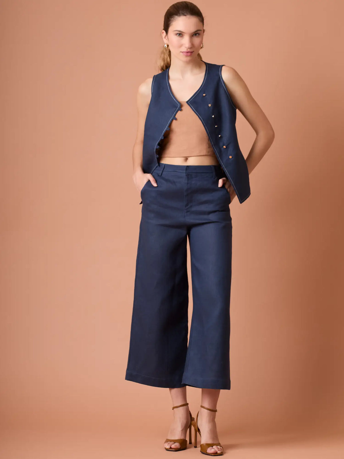 Pantalon Largo Dama Navy