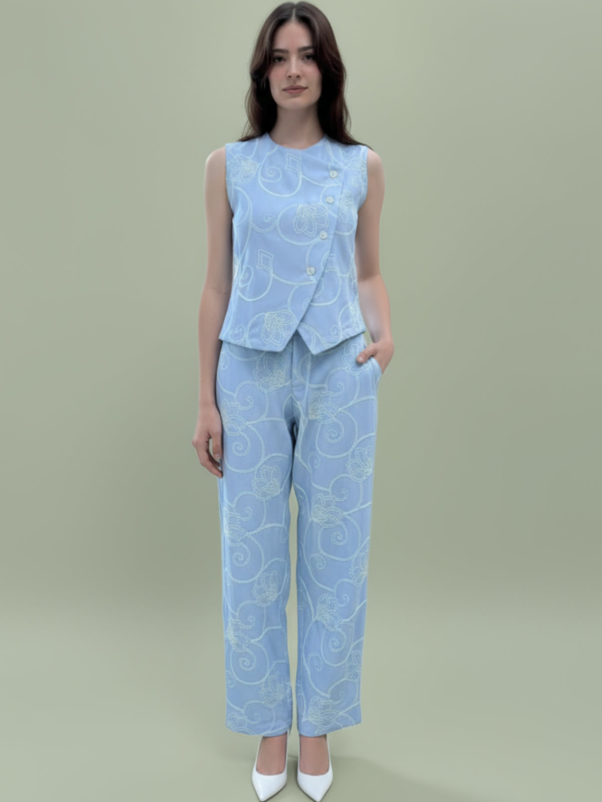 Pantalon Largo Matani Baby Blue