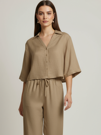 Blusa Oriental cafe