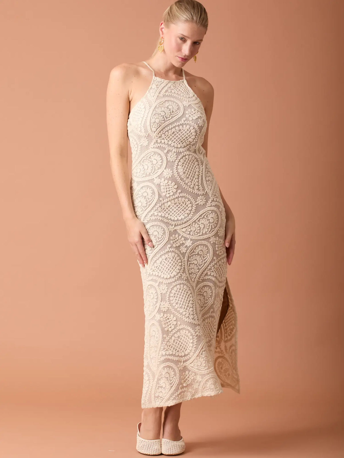 Vestido Largo Adele Beige