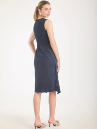 Vestido Corto Cottone Navy