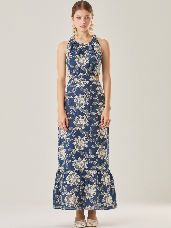 Vestido Largo Dusana Navy