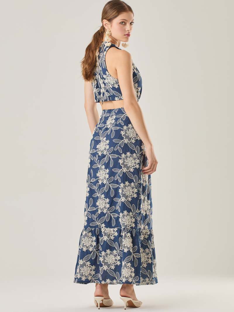 Vestido Largo Dusana Navy