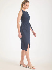 Vestido Corto Cottone Navy
