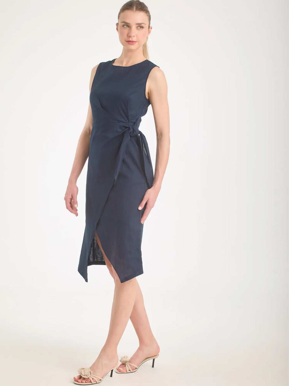 Vestido Corto Cottone Navy