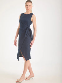 Vestido Corto Cottone Navy