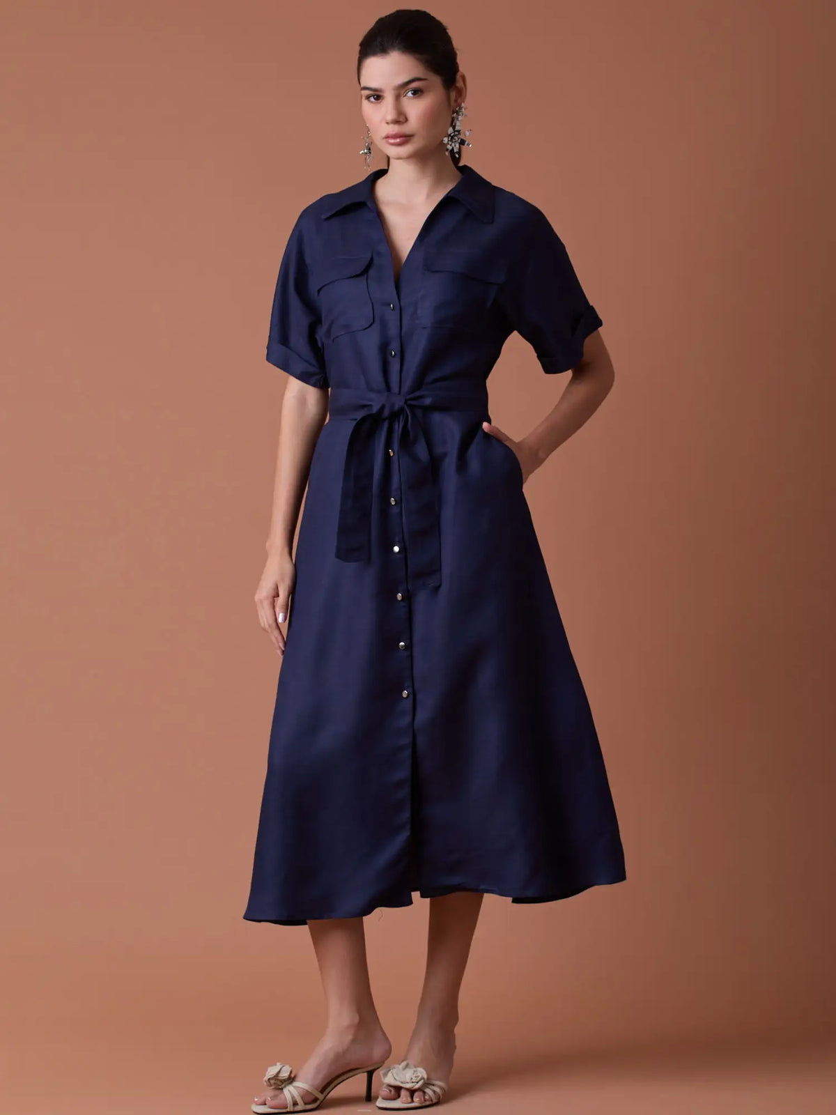 Vestido Largo Makri Navy