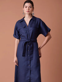 Vestido Largo Makri Navy