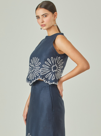 Falda Larga Merli Navy