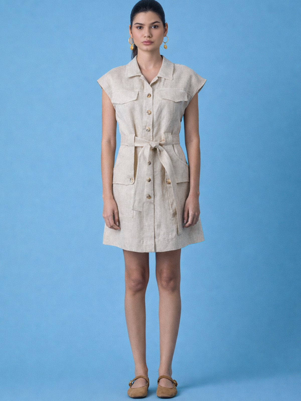 Vestido Corto Bailly Natural