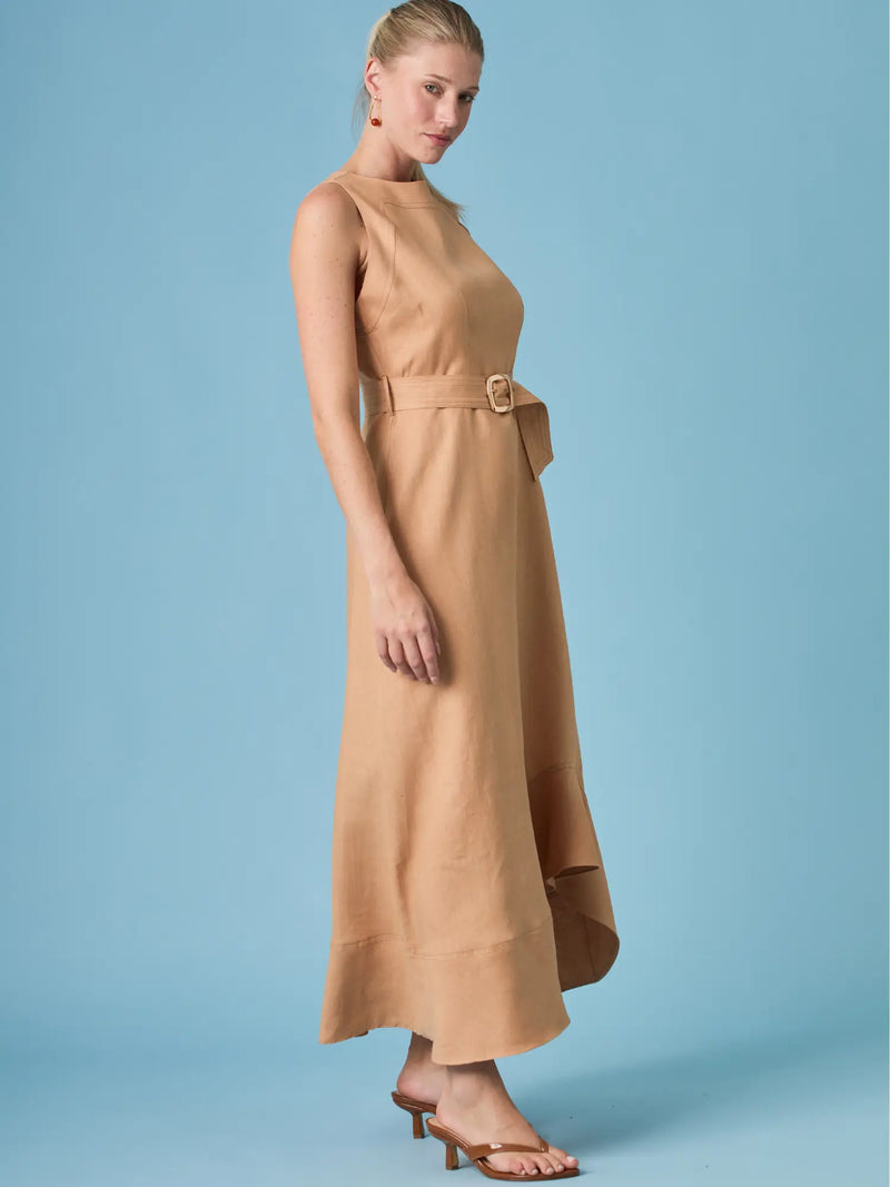 Vestido Largo Brisley Camel