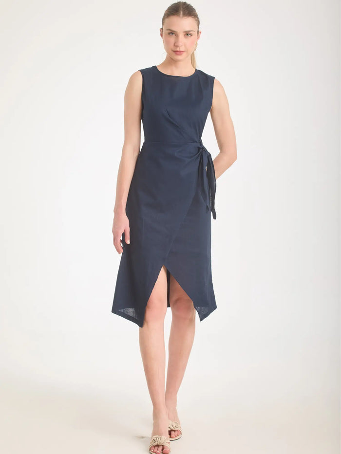Vestido Corto Cottone Navy