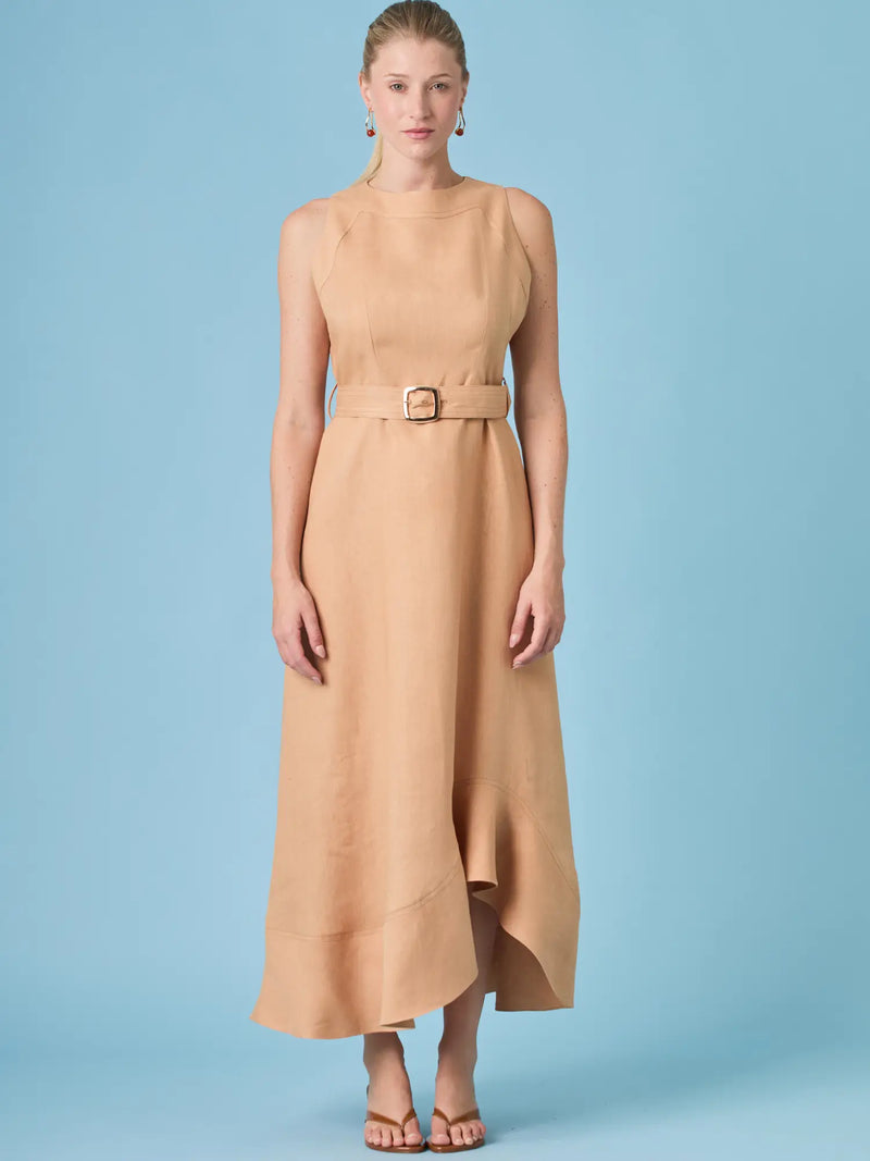 Vestido Largo Brisley Camel