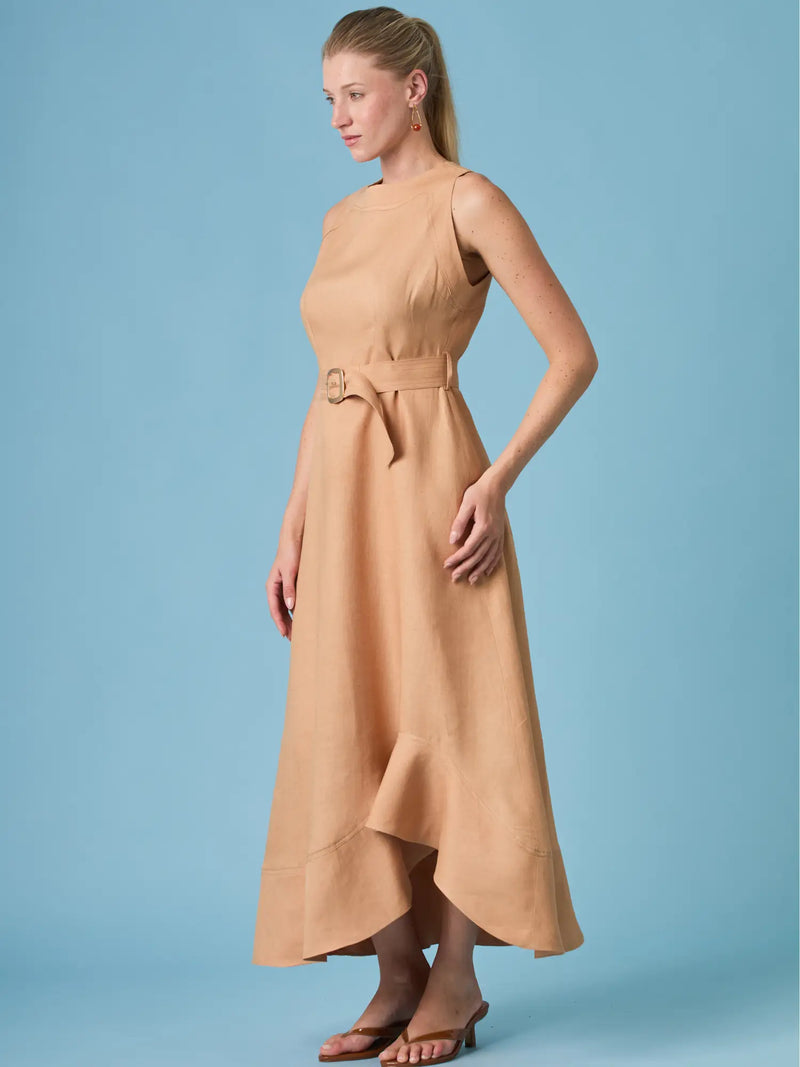 Vestido Largo Brisley Camel