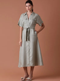 Vestido Largo Makri Olivo