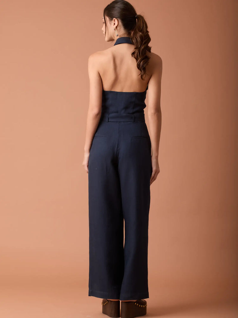 Enterizo Largo Abstract Navy