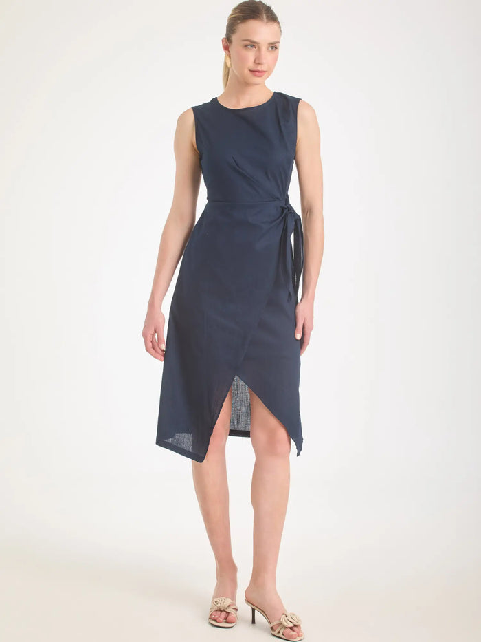Vestido Corto Cottone Navy
