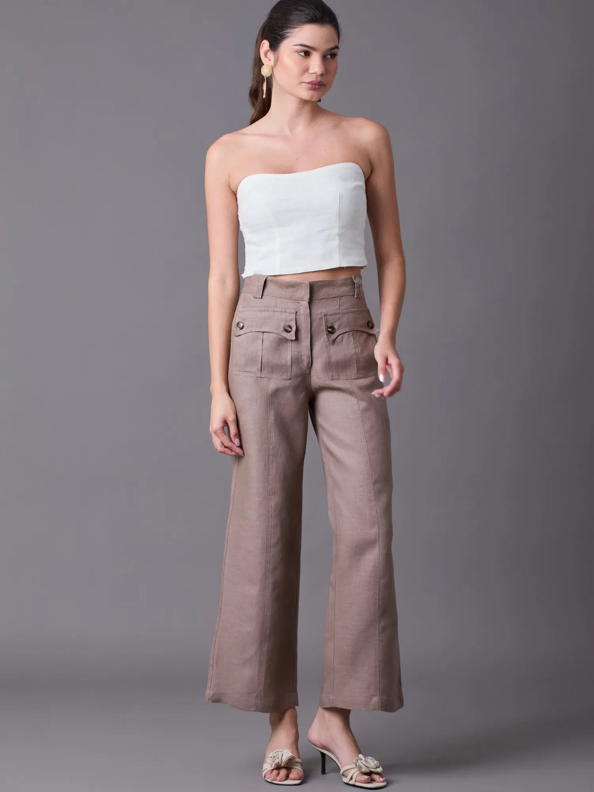 Pantalon Largo Hadria Taupe