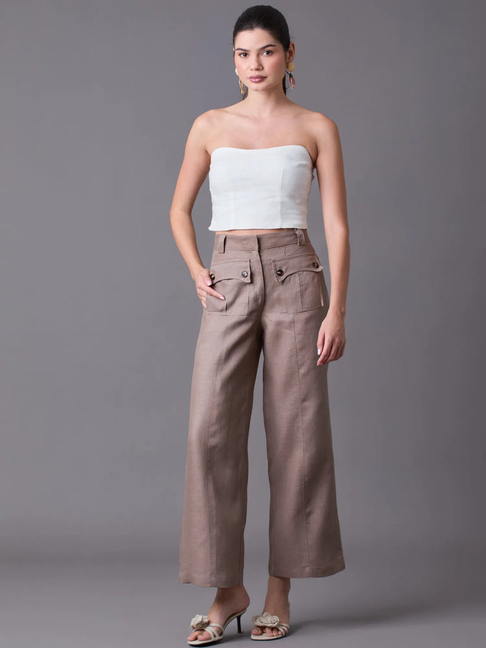 Pantalon Largo Hadria Taupe