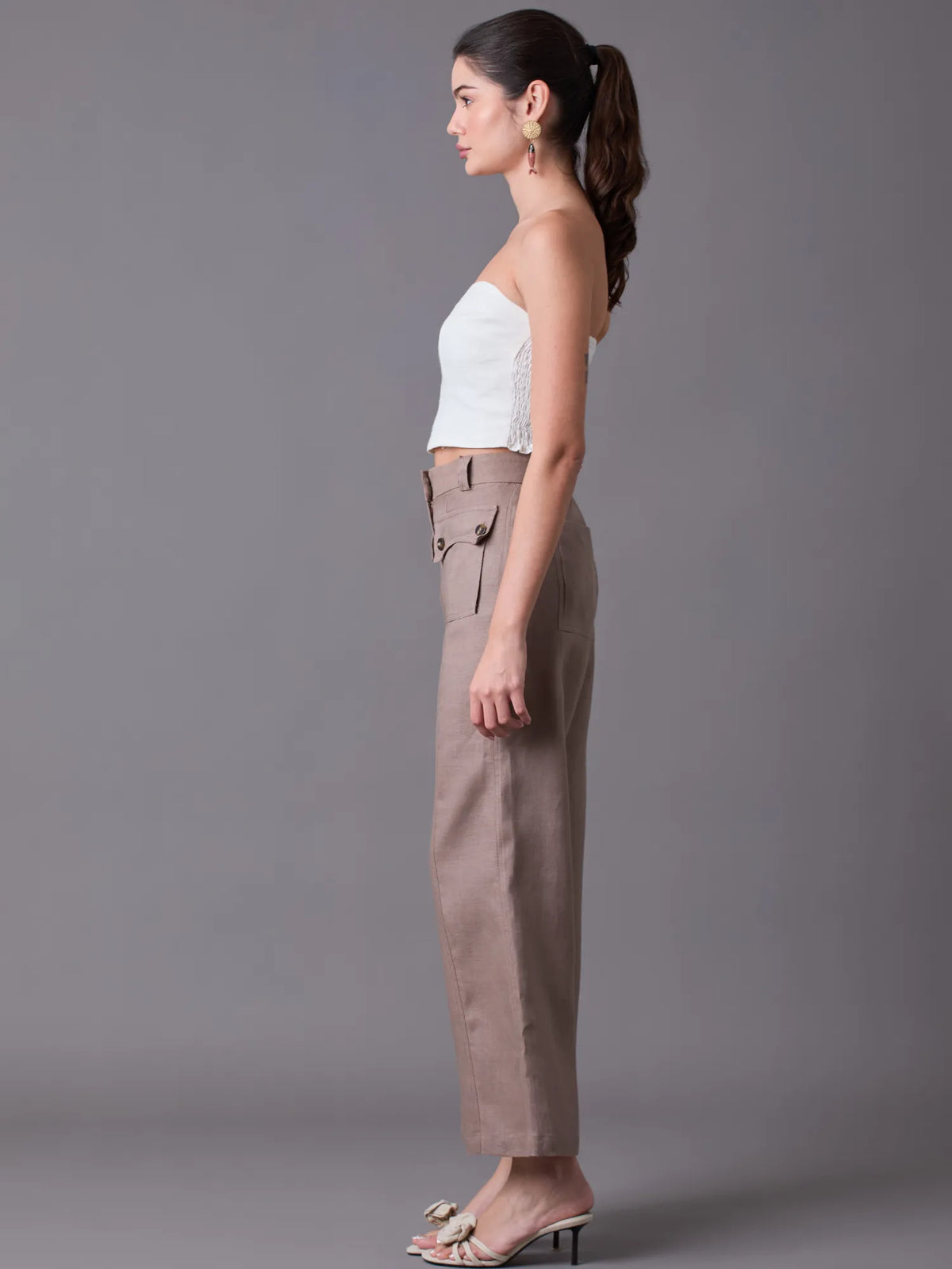 Pantalon Largo Hadria Taupe