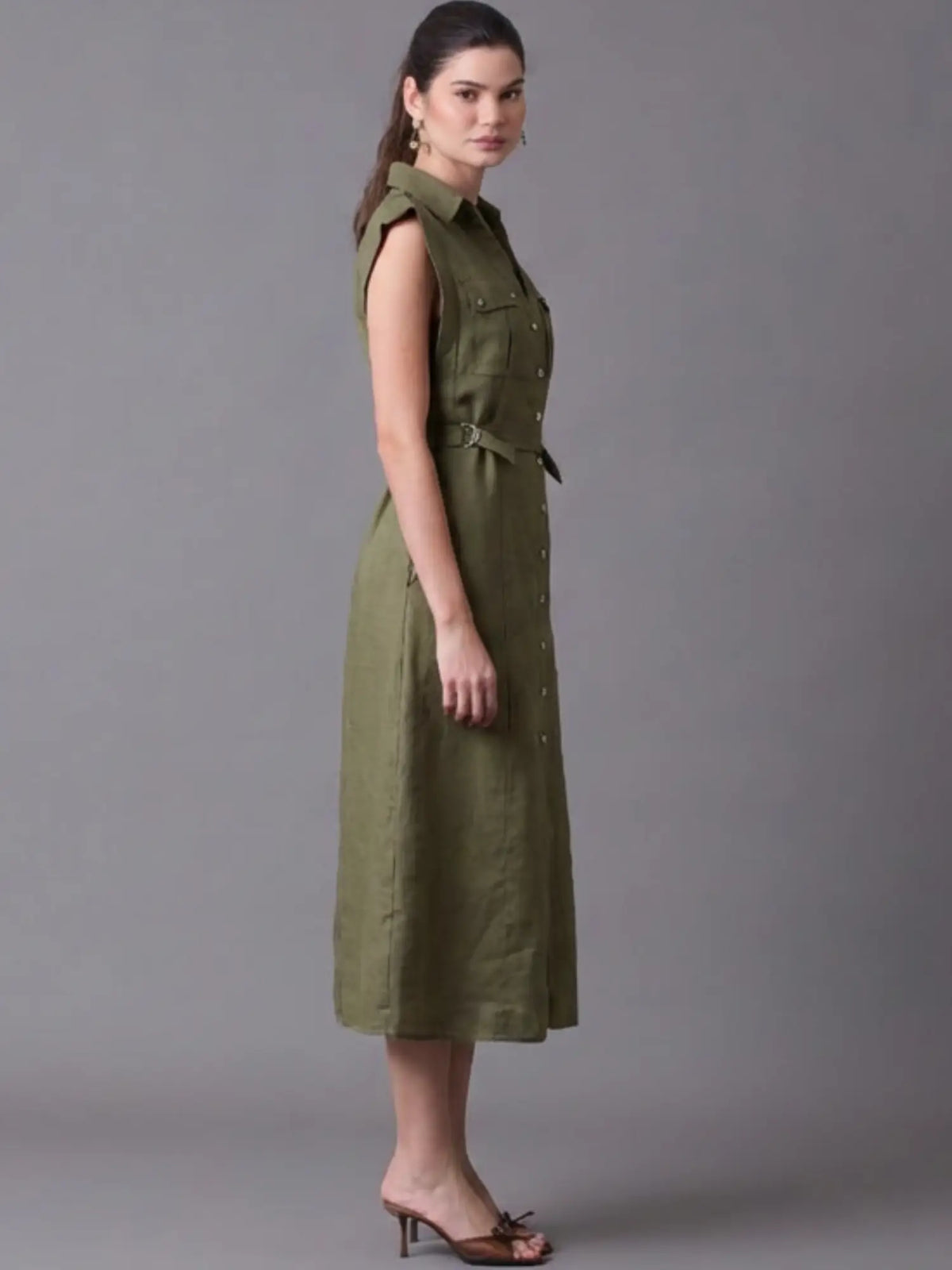 Vestido Largo Celyse Olivo