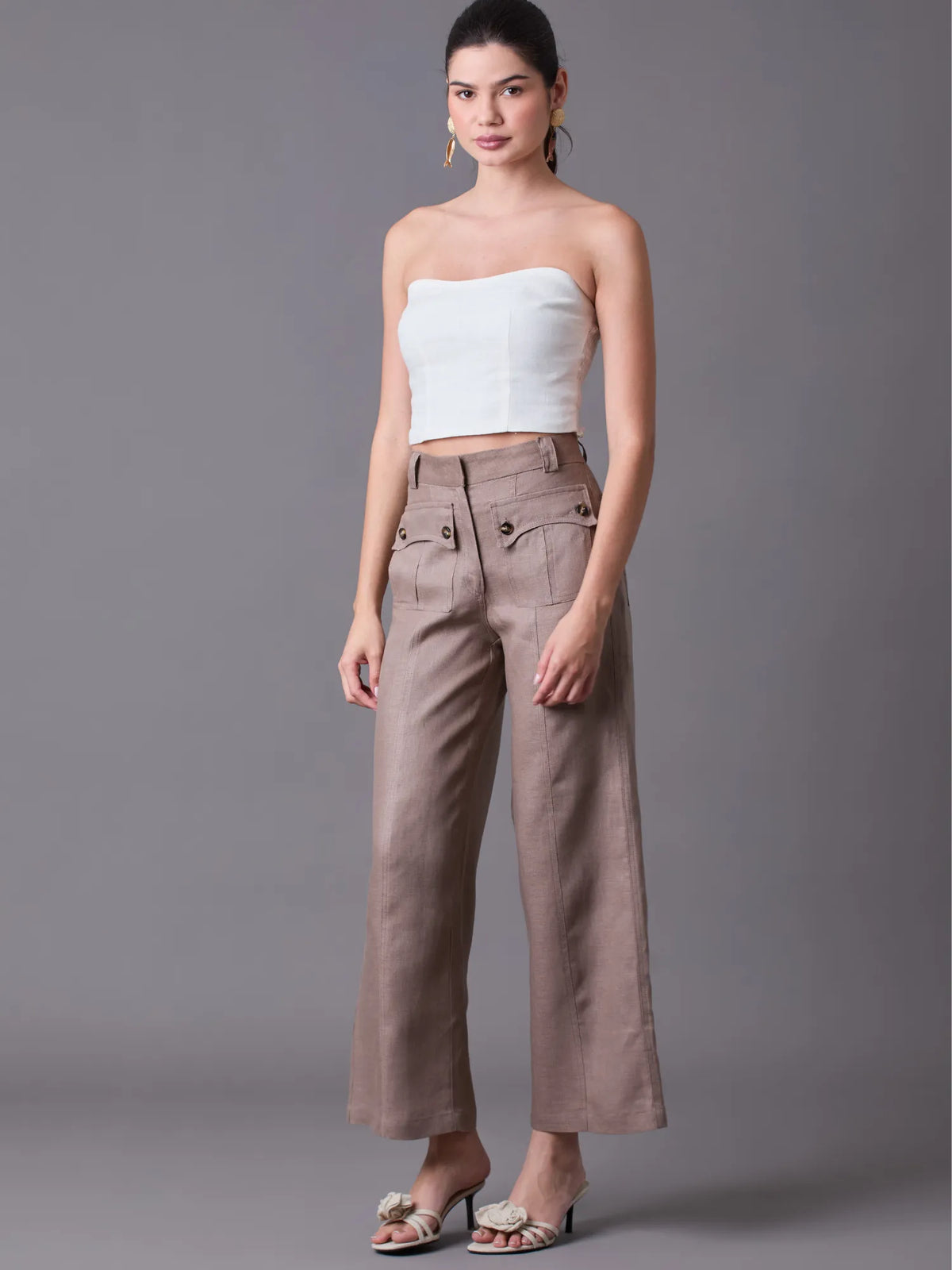 Pantalon Largo Hadria Taupe