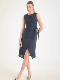Vestido Corto Cottone Navy