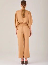 Pantalon Largo Textura Camel