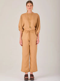 Pantalon Largo Textura Camel