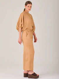 Pantalon Largo Textura Camel