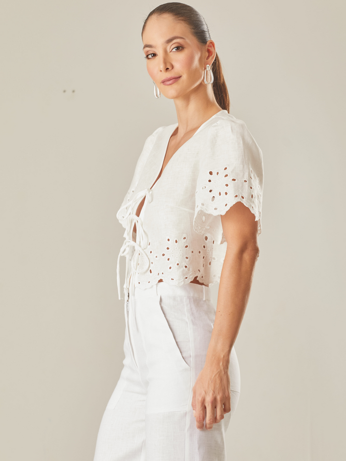 Blusa Florelia Blanco Perla