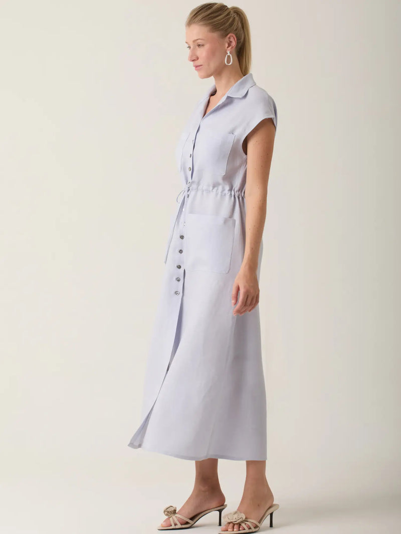 Vestido Largo Georgetta Baby Blue