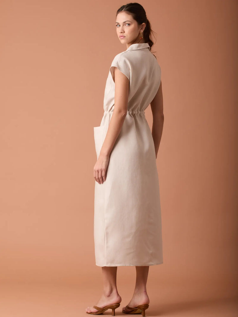 Vestido Largo Georgetta Sand