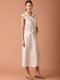 Vestido Largo Georgetta Sand