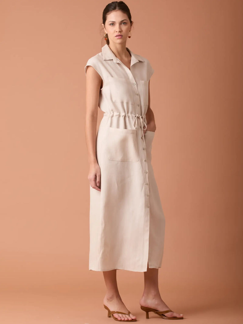 Vestido Largo Georgetta Sand