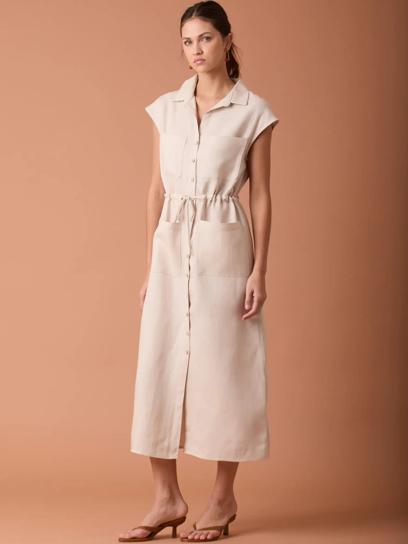 Vestido Largo Georgetta Sand