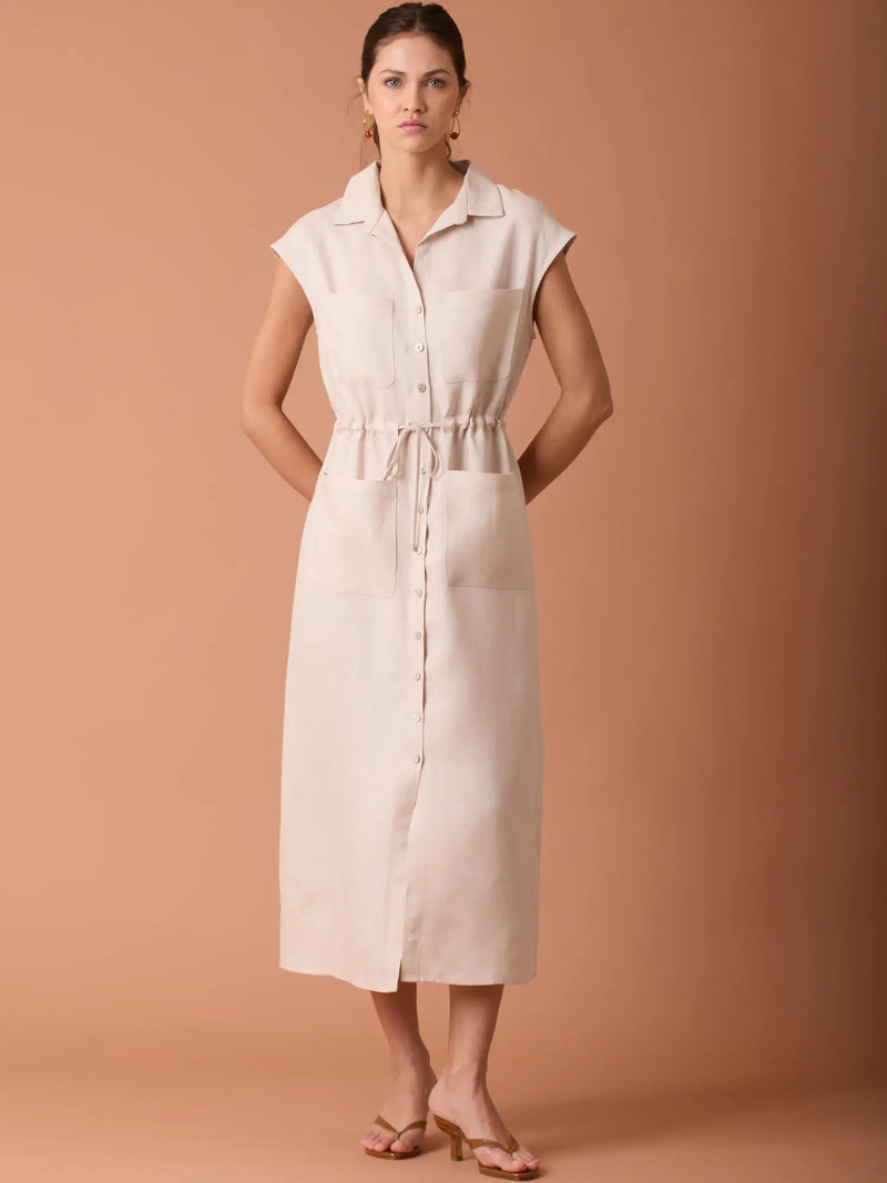 Vestido Largo Georgetta Sand