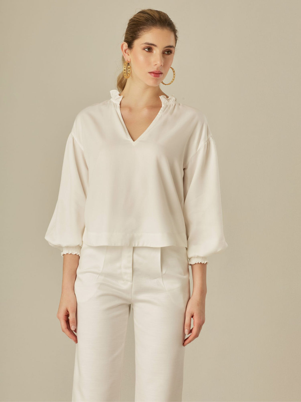 Blusa Nadra Blanco Perla