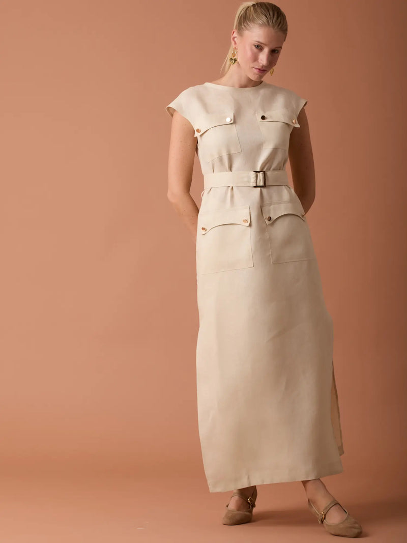 Vestido Largo Adil Ivory