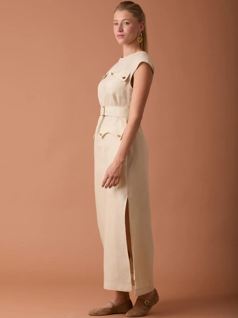 Vestido Largo Adil Ivory